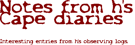 Notes from Herschel's diary