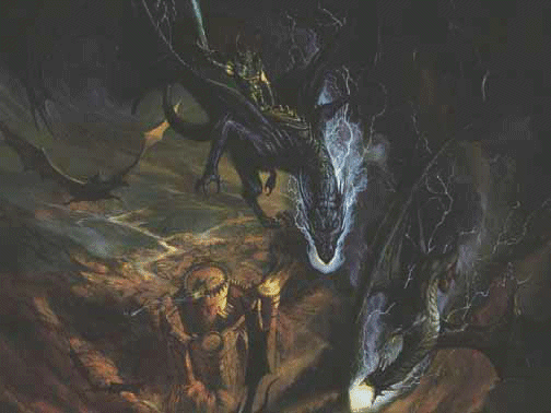 Black Dragons breathing Smoke