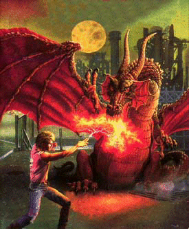 Man fighting with Dragon