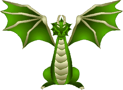 Green Dragon with wings spread