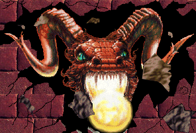 Dragon breaking through wall