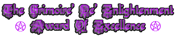 The Grimoire' De' Enlightenment Award Of Excellence