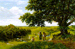 Lush, green landscape.