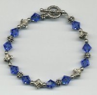 Swarovski crystal beaded bracelet, sterling silver
