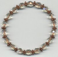 Czech glass, copper beaded bracelet