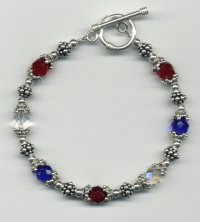 patriotic beaded bracelet, hand made beaded jewelry