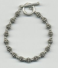 Bali sterling silver bracelet, beaded bracelet, beadazzled jewelry