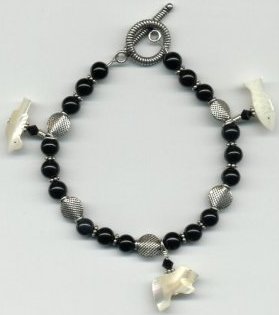 Black Onyx beaded bracelet, beadazzled jewelry