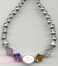 Mommy beaded swarovski crystal bracelet