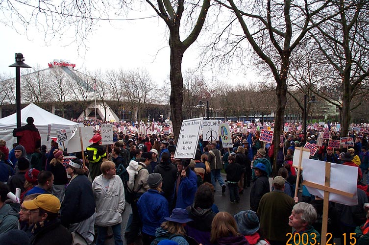 Gathering in Seattle Center - Panorama