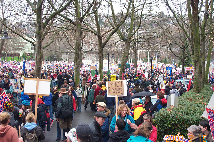 Gathering in Seattle Center Panorama