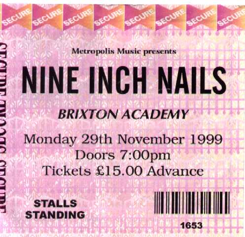 Nine Inch Nails ticket