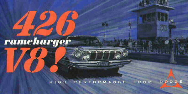 This is the cover of a brochure introducing the 426 Ramcharger V8