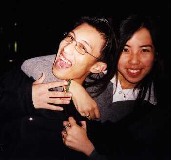 *Cough* *Cough* Yea, I'm chokin' for real here... No, this ain't my girlfriend, she's a close friend of mine, Lan.