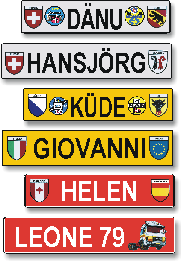 gestanzte Alu-Namensschilder