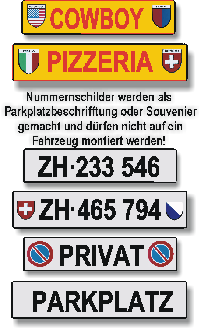 gestanzte Alu-Schilder