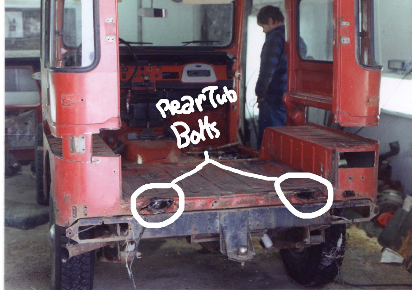 Cut the tub bolts off