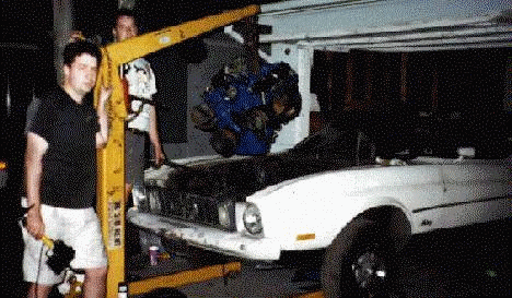 Kevin and I install the engine.