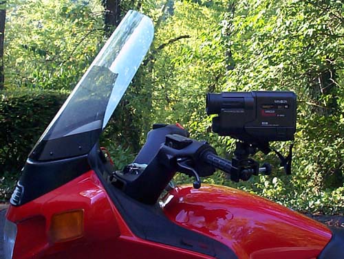 You can see the camera here mounted on the left handlebar