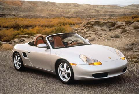 Silver Porsche Boxster