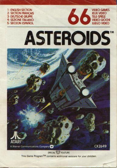 Asteroids instruction manual cover