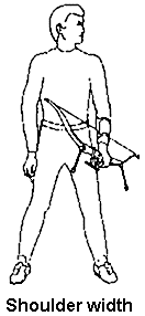 Put the tip of your toes against an imaginary straight line towards the centre of the target