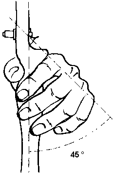 The tips of your thumb and index finger may touch each other in a relaxed way