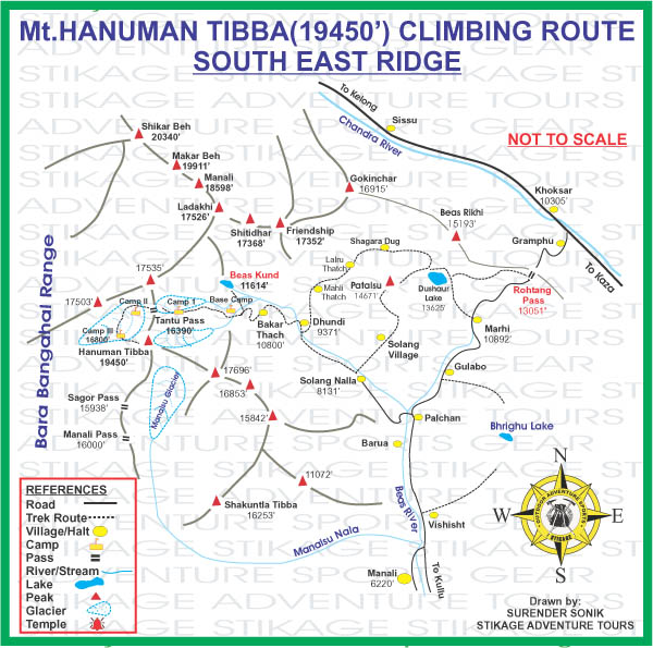 Route Map to Mt. Hanuman Tibba