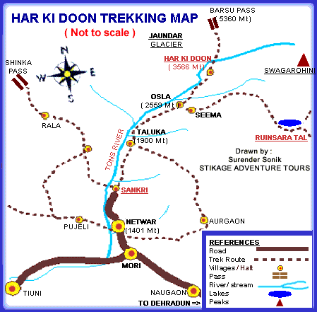 Map of Har-ki-doon valley