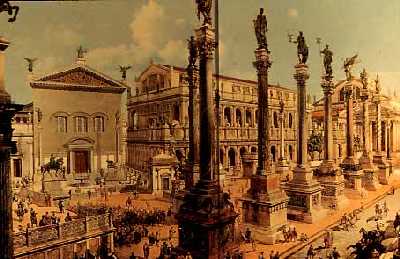 Roman forum in the days of the Caesars