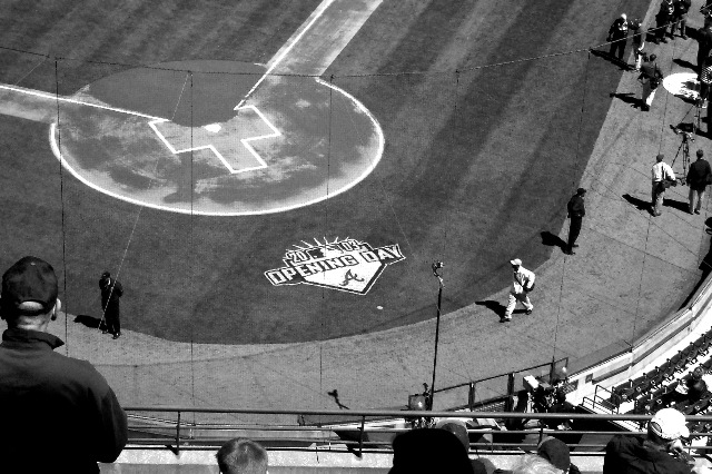 Great black and white pic of the opening day logo