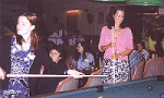 Sesperia and Leni playing pool in the hotel bar (Leni bought us all drinks...what a sweetie, eh?) :-)