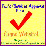 Pixi's Check of Approval Award