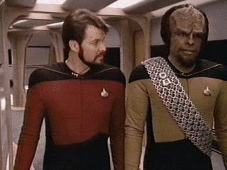 Worf with Riker
