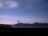 driving towards Golden Gate Bridge