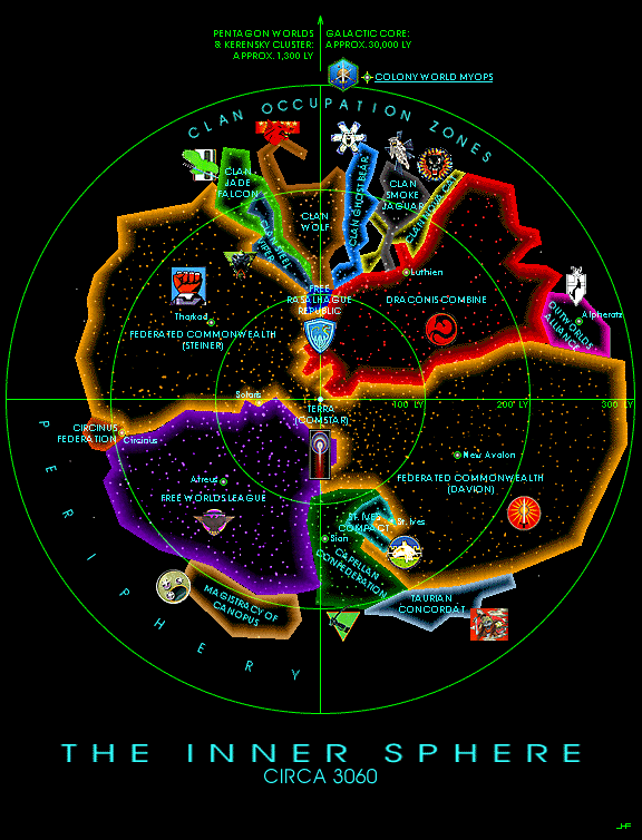 Map of the Inner Sphere - 
circa 3060