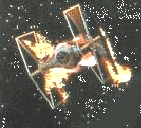 Un Tie Fighter en flamme