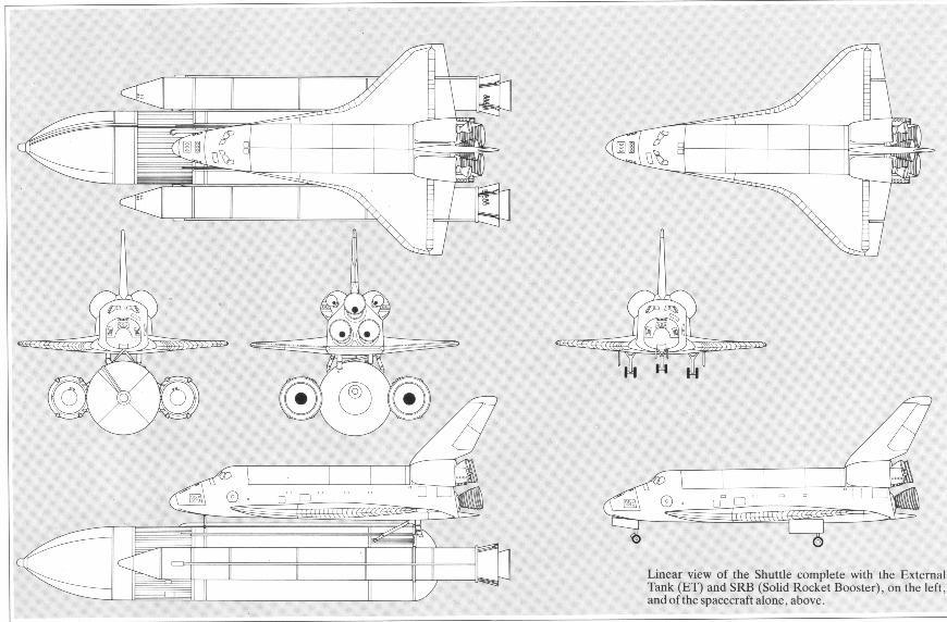 External schematics of the Enterprise class space shuttle