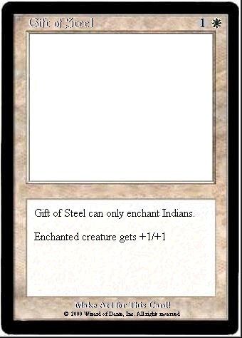 Gift of Steel: +1/+1 white creature enchantment for 1W