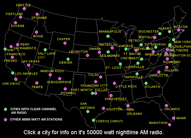 Click a city for info on it's station(s)