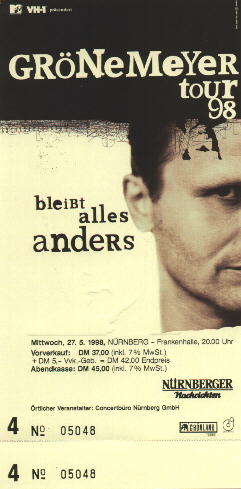 Eintrittskarte fuer Herbert Groenemeyer - 24k