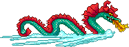 picture of dragon swimming in waves