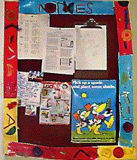 picture of noticeboard with collaged border