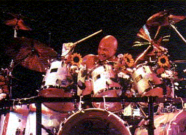 Narada sweating it up over his Pearl Kit.