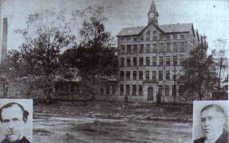 Alexander Reid and Joseph Taylor with the mill they established in their names in 1880