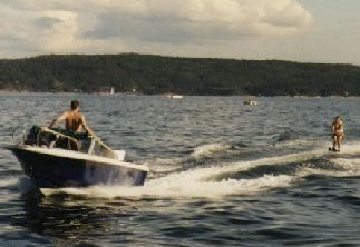 Boat and water-skiing