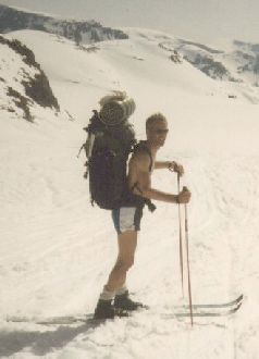 Sking at the glacier Jostedalsbreen