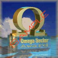 Omega Sector Award with blue backgroud