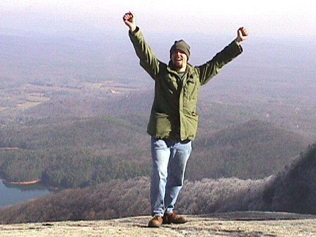 Same goofy guy, posing as the King of the World: 49 KB, 266 X 200