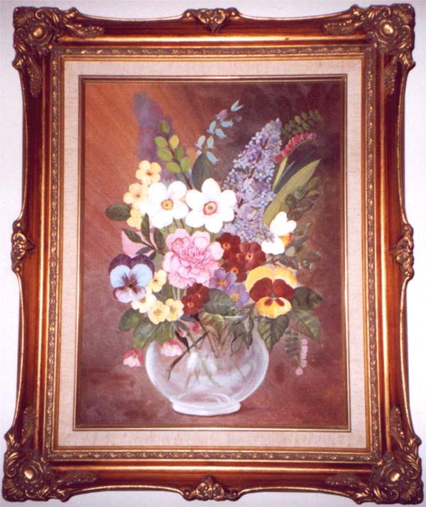 Flowers in Glass Bowl